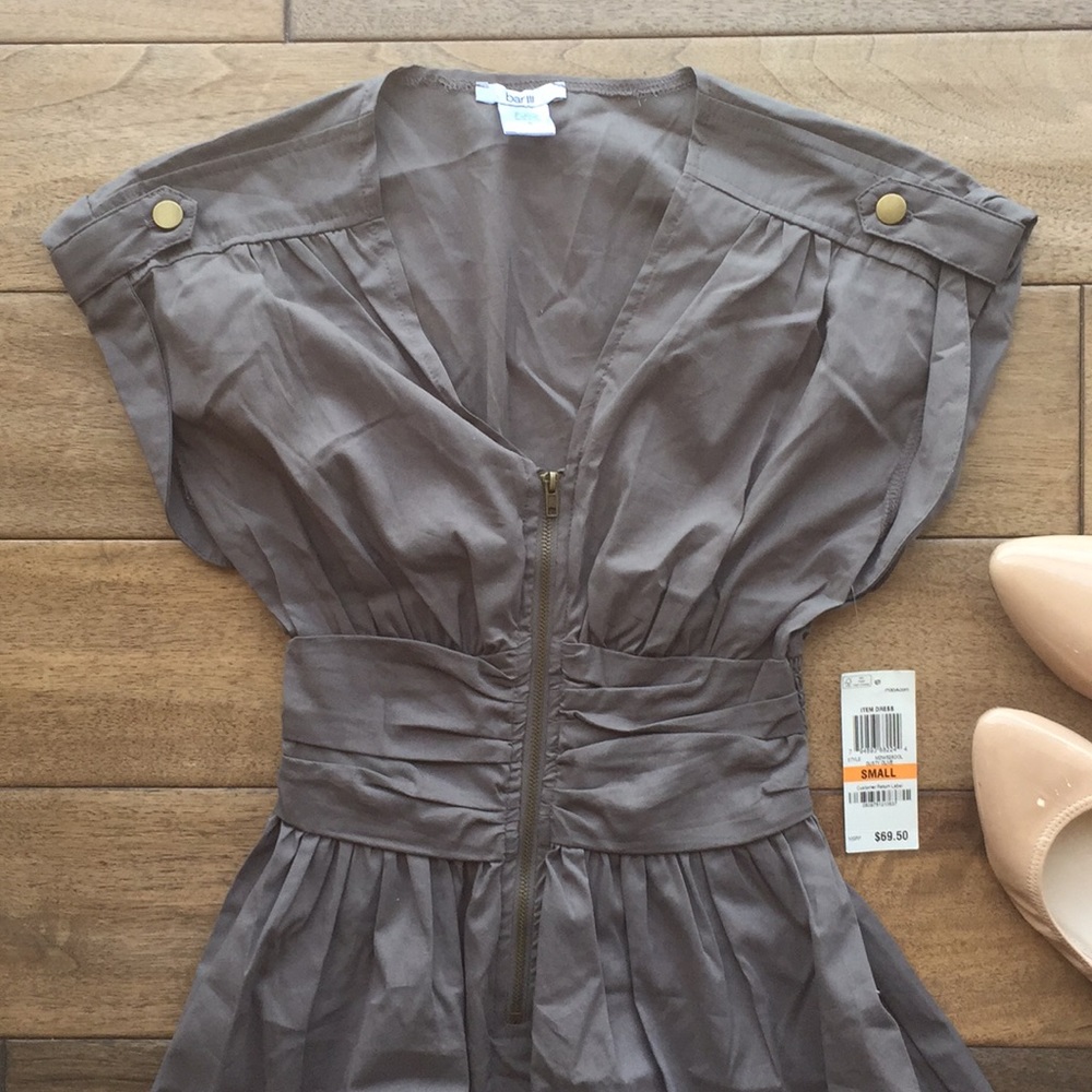 Sleeveless v-neck zipper dress dusty olive